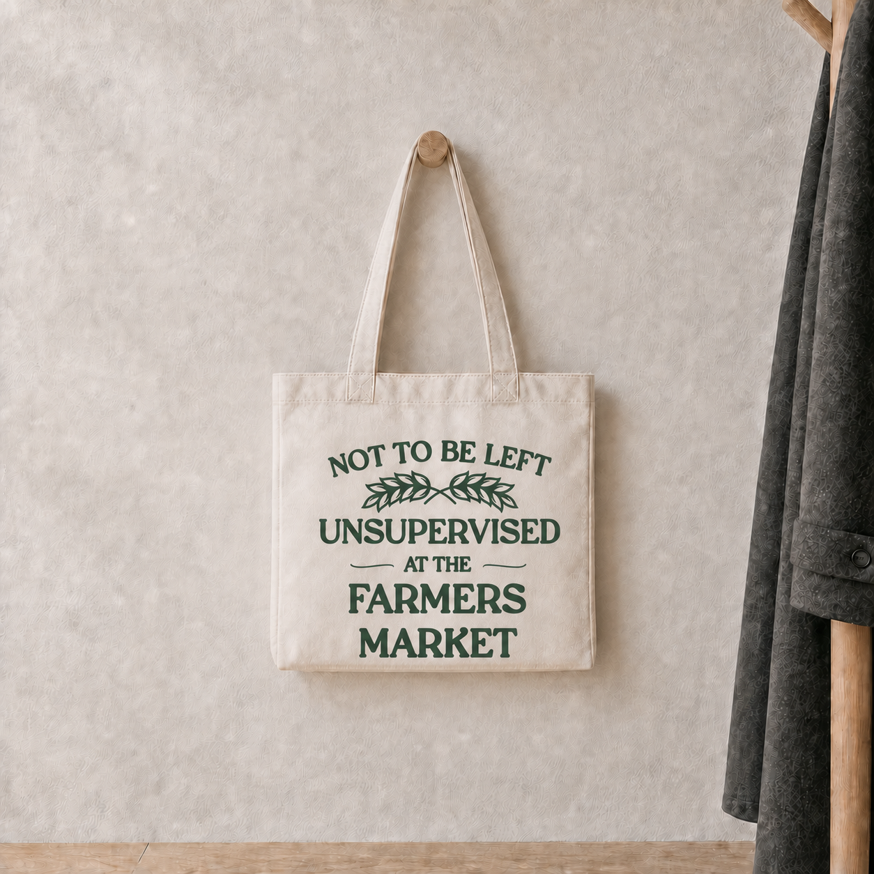 Farmers Market 12oz Heavyweight Natural Cotton Tote Bag