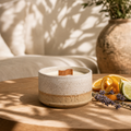 Morning Light at Bamburgh Castle - Handmade Ceramic Soy Wax Essential Oil Candle