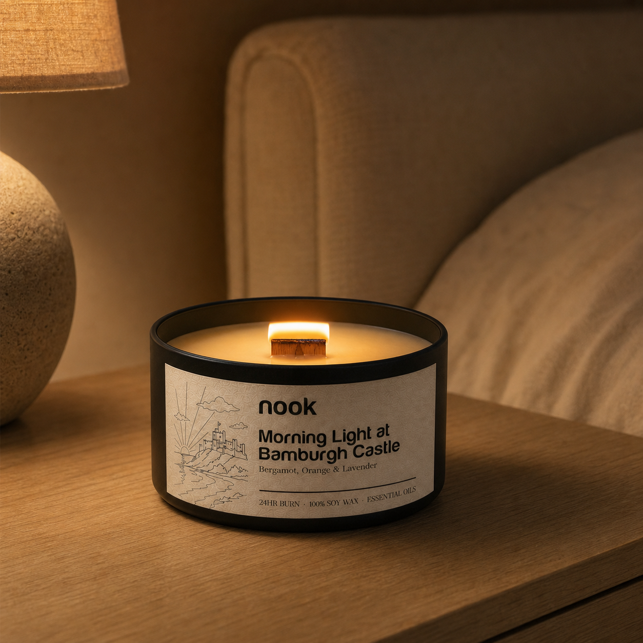 Morning Light at Bamburgh Castle - Soy Wax Essential Oil Candle